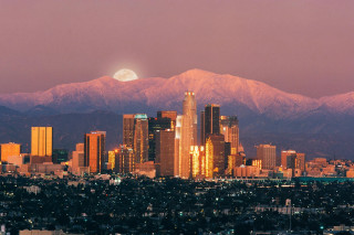 City mountain full moon night - elbridge ayer burbank free wallpaper