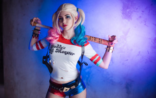 Woman baseballbat cosplay blonde bluehair 2 - tight free wallpaper
