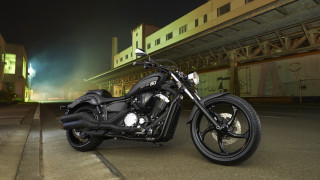 Motorcycle night road building streetlight - the side of a road free wallpaper