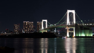 Bridge city lights night reflection 2 - night free wallpaper