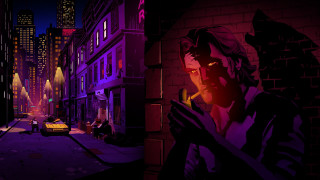 Man street night neon face - cinematic lighting free wallpaper