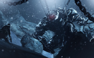 Robot snowy scene chains red - chain free wallpaper
