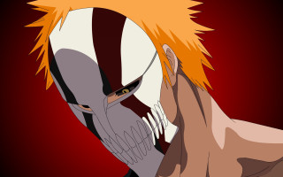 Orange hair masked portrait anime - mask free wallpaper