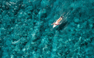 Ocean surfboard minimalism microscopic vibrant - looking free wallpaper