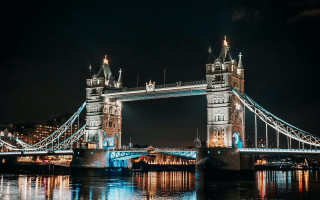 Night lit bridge reflection architecture - architecture free wallpaper