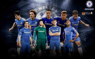 Soccer players group stadium chelsea - a group of soccer players free wallpaper