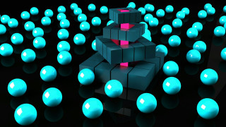 Balls person glowing pink black - top of them free wallpaper