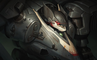 Futuristic robot redeye helmet greenlight - a futuristic looking robot free wallpaper
