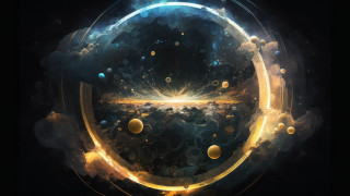 Circular planetary sky aurora astronaut - circular free wallpaper