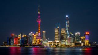 City skyline night lights water 5 - cui bai free wallpaper