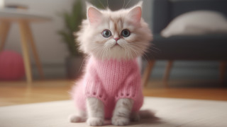 Cat pink sweater floor chair - a pillow free wallpaper