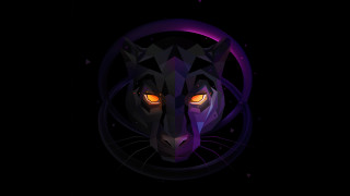 Black tiger glowing eyes purple - a circle free wallpaper