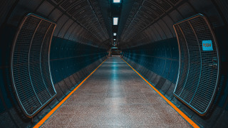 Tunnel yellow line clock anamorphic - a tunnel free wallpaper