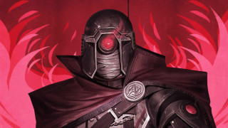 Cyberpunk cyborg suit red eye - a red eye free wallpaper