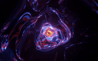 Purple blue flower raytraced cinema4d - a yellow center free wallpaper