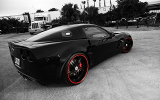 Black sports car red rims 11 - plasticien free wallpaper