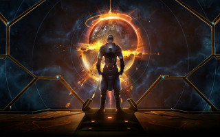 Space astronaut aurora moon stars 2 - his body free wallpaper