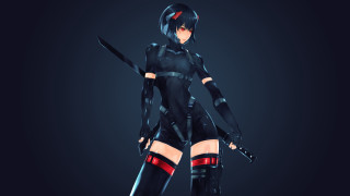 Black armor blade cyberpunk glow - a black outfit free wallpaper for desktop
