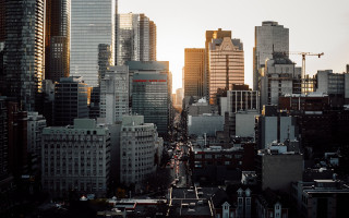 Nyc sunset architecture bridge tower - a city street free wallpaper