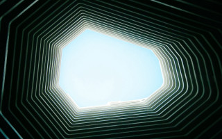 Sky hexagonal structure light space - open ceiling free wallpaper
