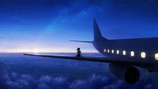 Sky astronaut ledge night festival - atey ghailan free wallpaper