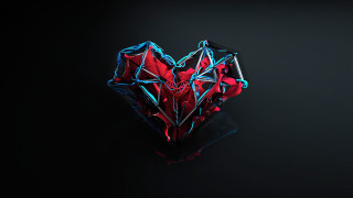 Heart geometric abstract 3d render - object free wallpaper