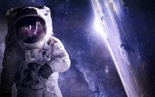 Astronaut space stars bright light - a bright light in the distance free wallpaper