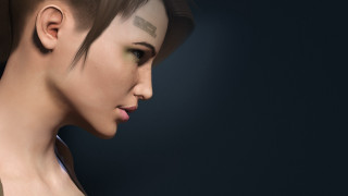 Woman tattoo head black background - shaded free wallpaper