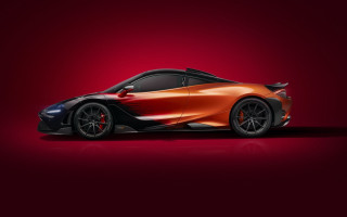 Car red background panfuturism rendering - side profile free wallpaper