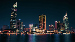 City skyline night water bridge 9 - cui bai free wallpaper