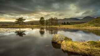 Lake mountains cloudy sky lone - rich moody colour free wallpaper