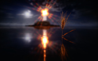Small island cross ocean night - a small island free wallpaper