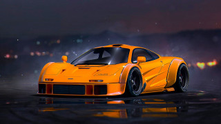 Yellow sports car dark room 14 - a reflection free wallpaper