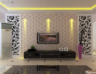 Living room tv painting rug - a tv free wallpaper