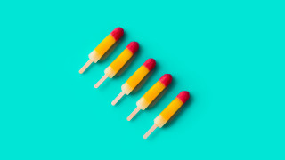 Three popsicles blue background summer - left free wallpaper