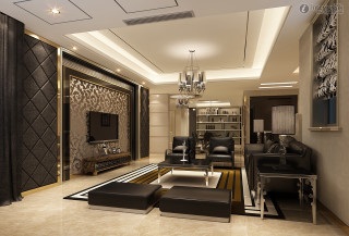 Living room chandelier couch ottomans - a chandelier free wallpaper