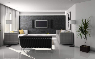 Living room couch comfortable cozy 7 - modern european ink painting free wallpaper