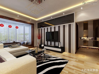 Living room television window curtains - a large window free wallpaper