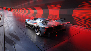 Futuristic car tunnel red lights - futuristic free wallpaper