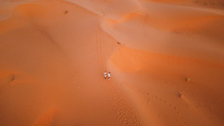 Desert people vehicle sunset sky - sandy free wallpaper