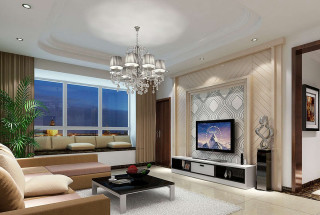 Living room tv chandelier couch - cao zhibai free wallpaper