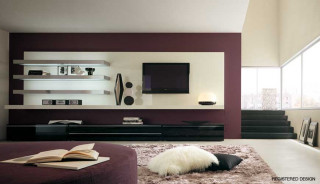 Living room large tv bookshelf - rich free wallpaper