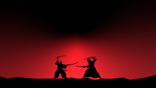 Silhouette hill sunset bird moon - action scene free wallpaper