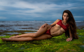 Elina karimova red bikini beach - elina karimova free wallpaper