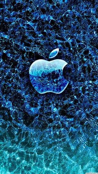 Apple logo blue background water - the water free wallpaper