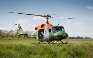 Helicopter man field trees sky - a helicopter free wallpaper