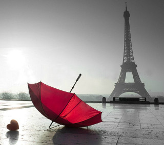 Red umbrella eiffel tower paris - didier mouron free wallpaper