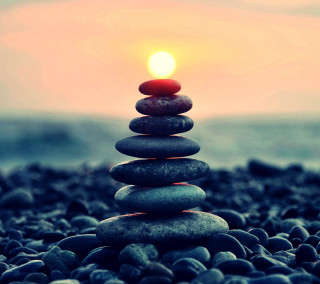 Stacked rocks beach ocean candle - the ocean free wallpaper