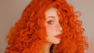 Mannequin head red hair blue - cosplay free wallpaper