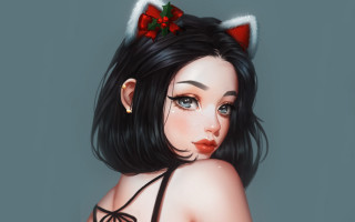 Furry anime woman cat ears - a cat ear free wallpaper